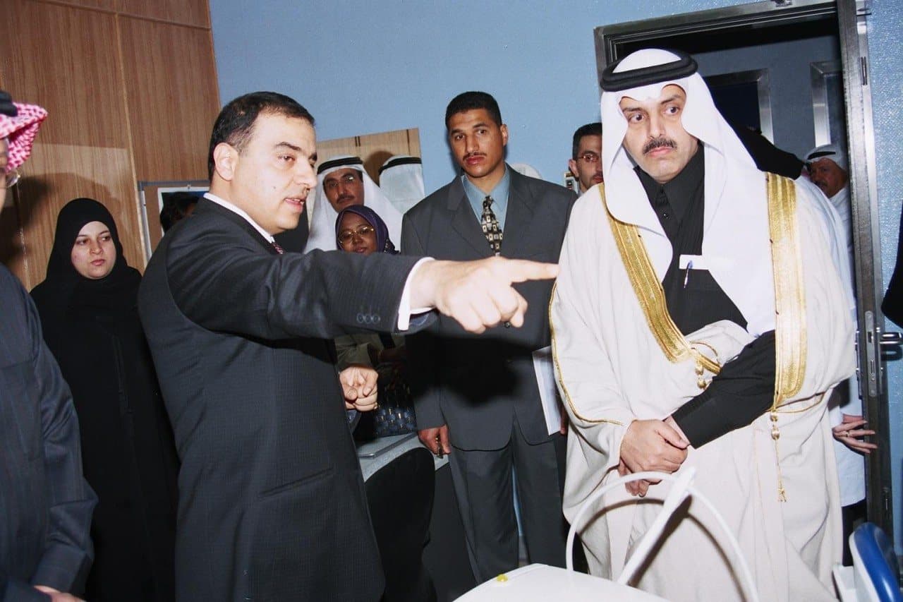 Professor Ameed Khalid Abdul-Hamid with Prince Abdulaziz bin Mohammed bin Ayyaf Al Muqrin, then Mayor of Riyadh, 1999